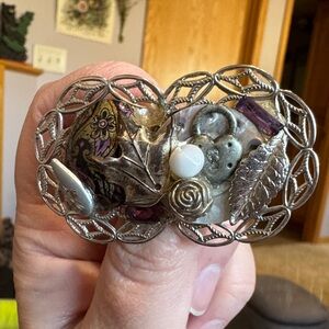 Silver and Gold Leaf Brooch